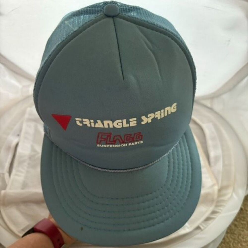 Vintage Mesh Trucker Cap Triangle Spring Flagg Suspension Parts Headmost Hat